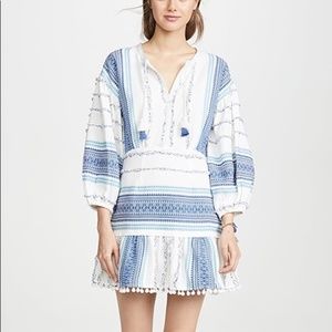 SAYLOR Veronique Dress Blue White Embroidered Sz L